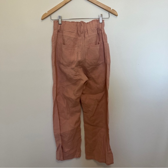 Emerson Fry Johnny Sailor Cropped Pants Venice Pink Linen Size XS - Picture 4 of 6